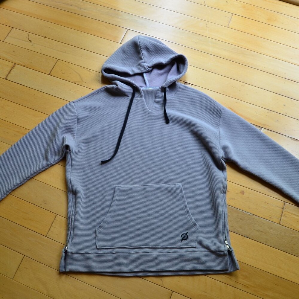 Peloton Ribbed Side Zip Hoodie Sweatshirt Kangaroo Pocket Size S